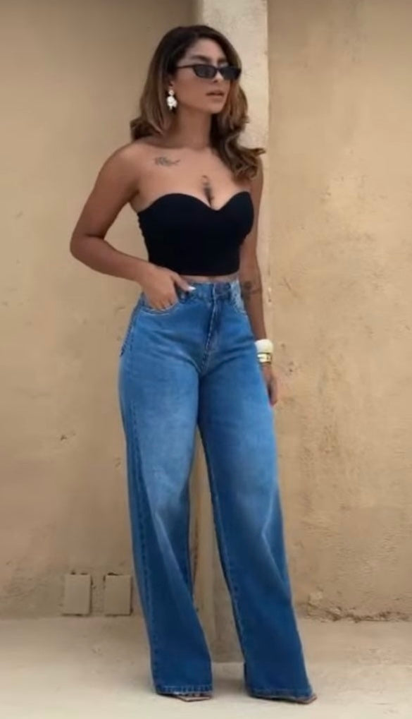 CALÇA JEANS WIDE LARA