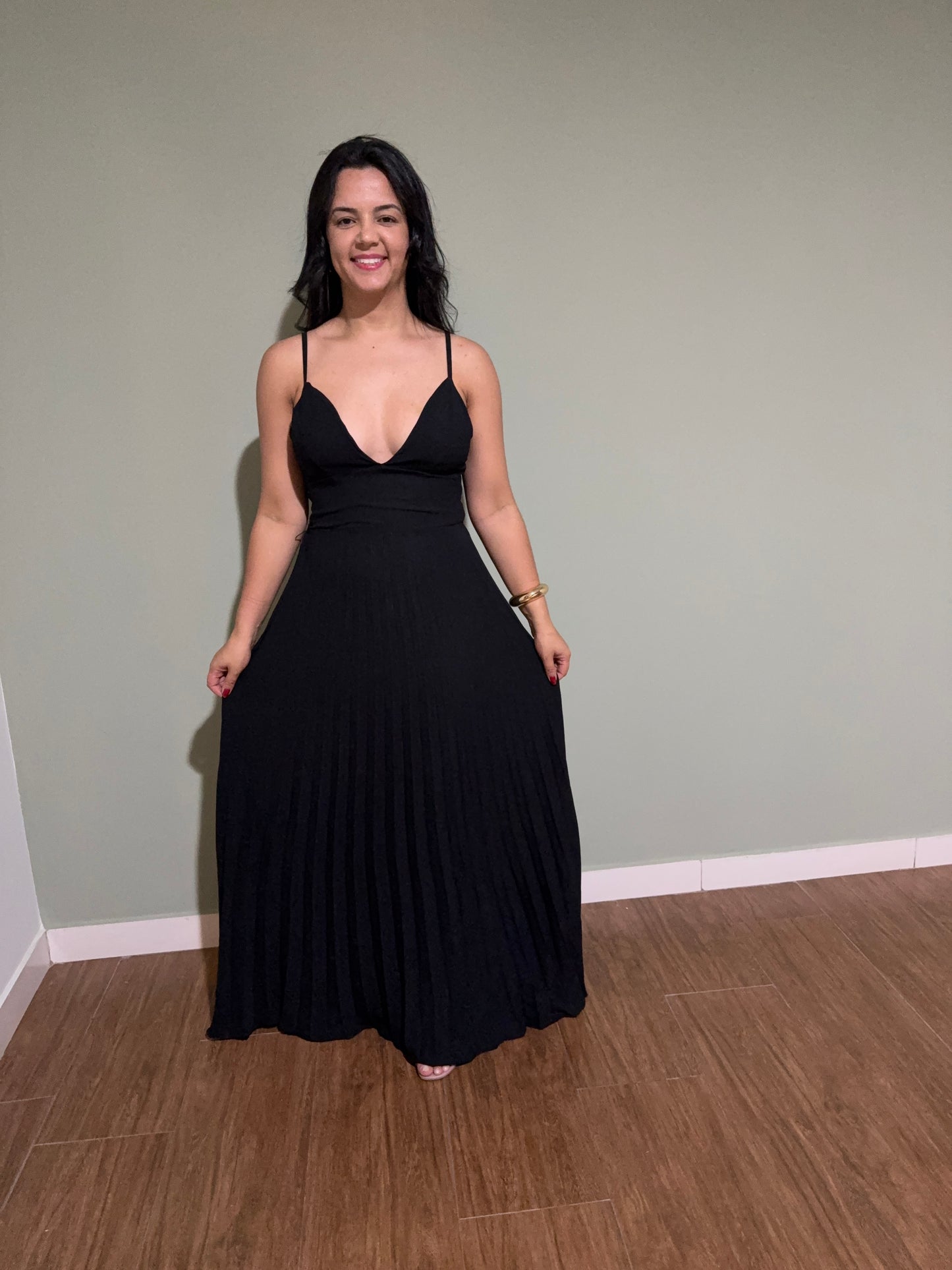 VESTIDO ÁGATA | PRETO PLISSADO