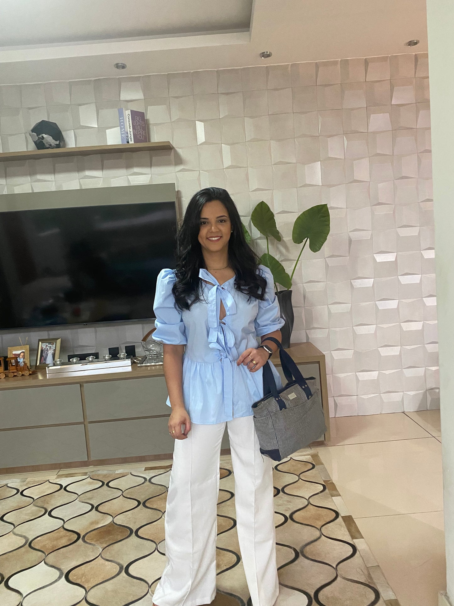 BATA AZUL PASTEL COM TIRAS LARGAS