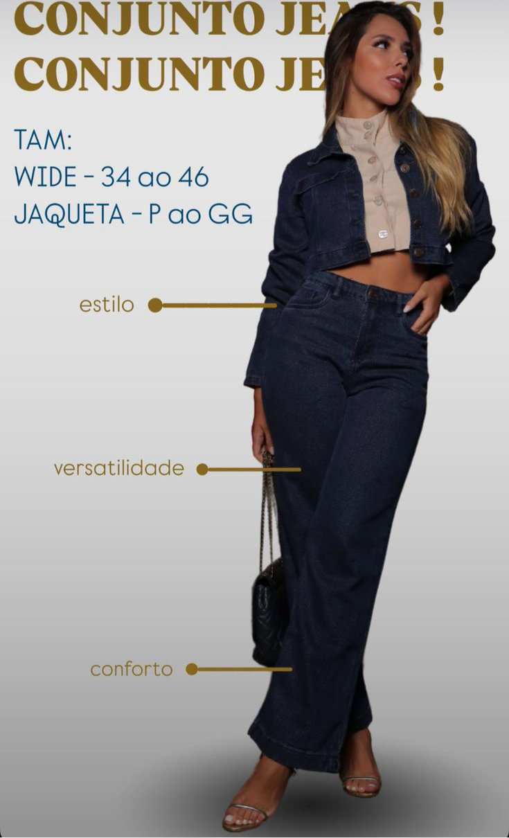 CALÇA JEANS PANTALONA BIANCA