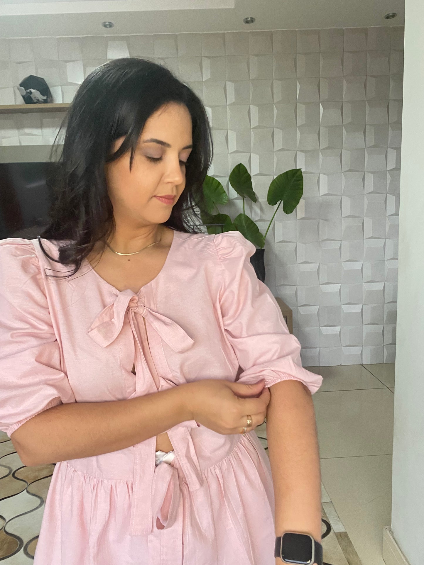 BATA ROSÉ COM TIRAS LARGAS