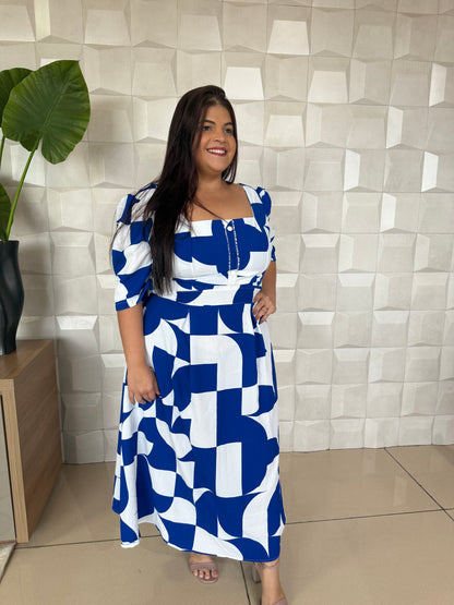 VESTIDO PHOEBE GEOMÉTRICO | PLUS