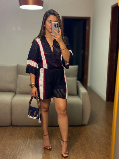 CONJUNTO MIKA MARINHO EM TRICÔ