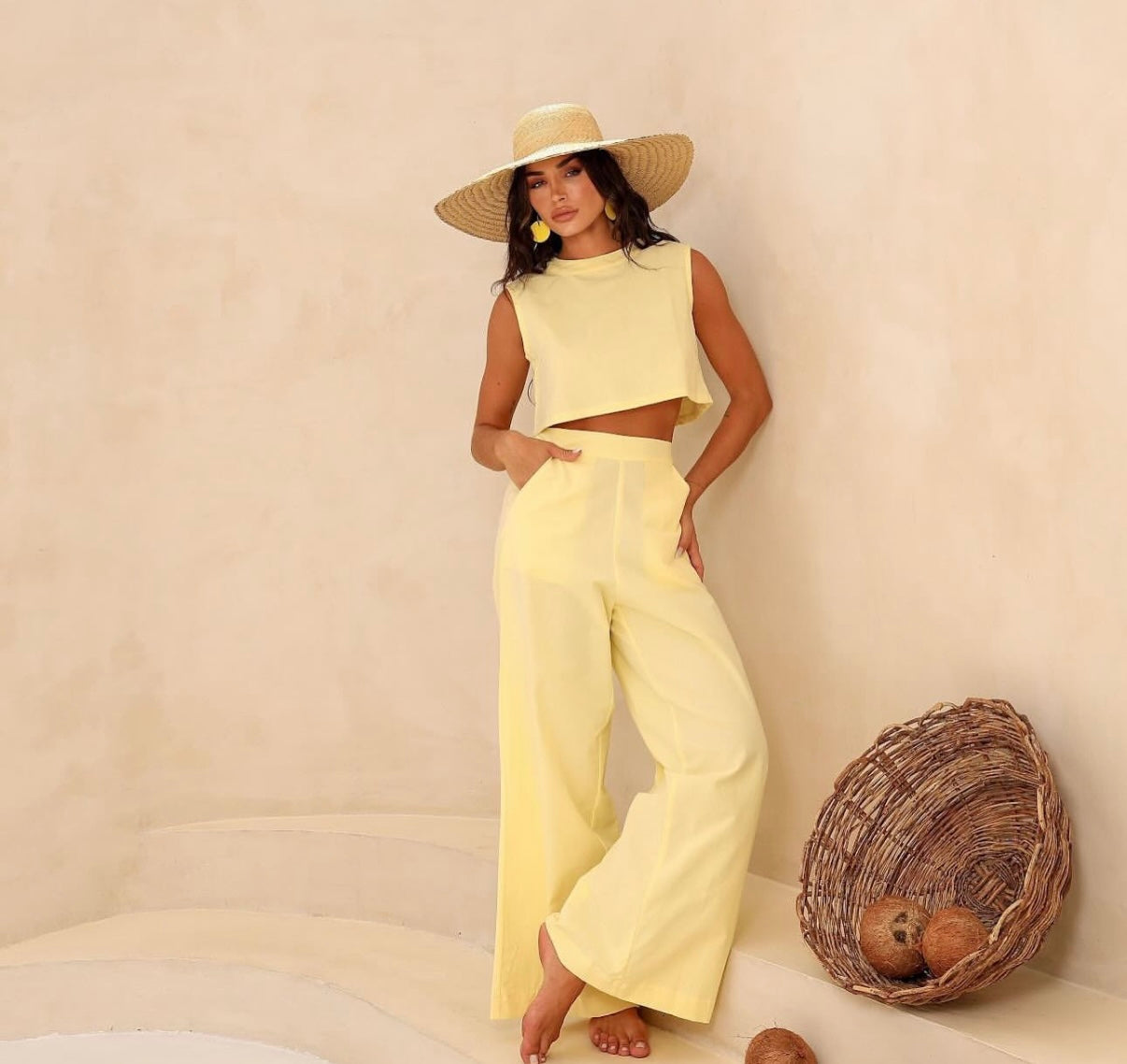 CONJUNTO ELOÁ AMARELO MANTEIGA