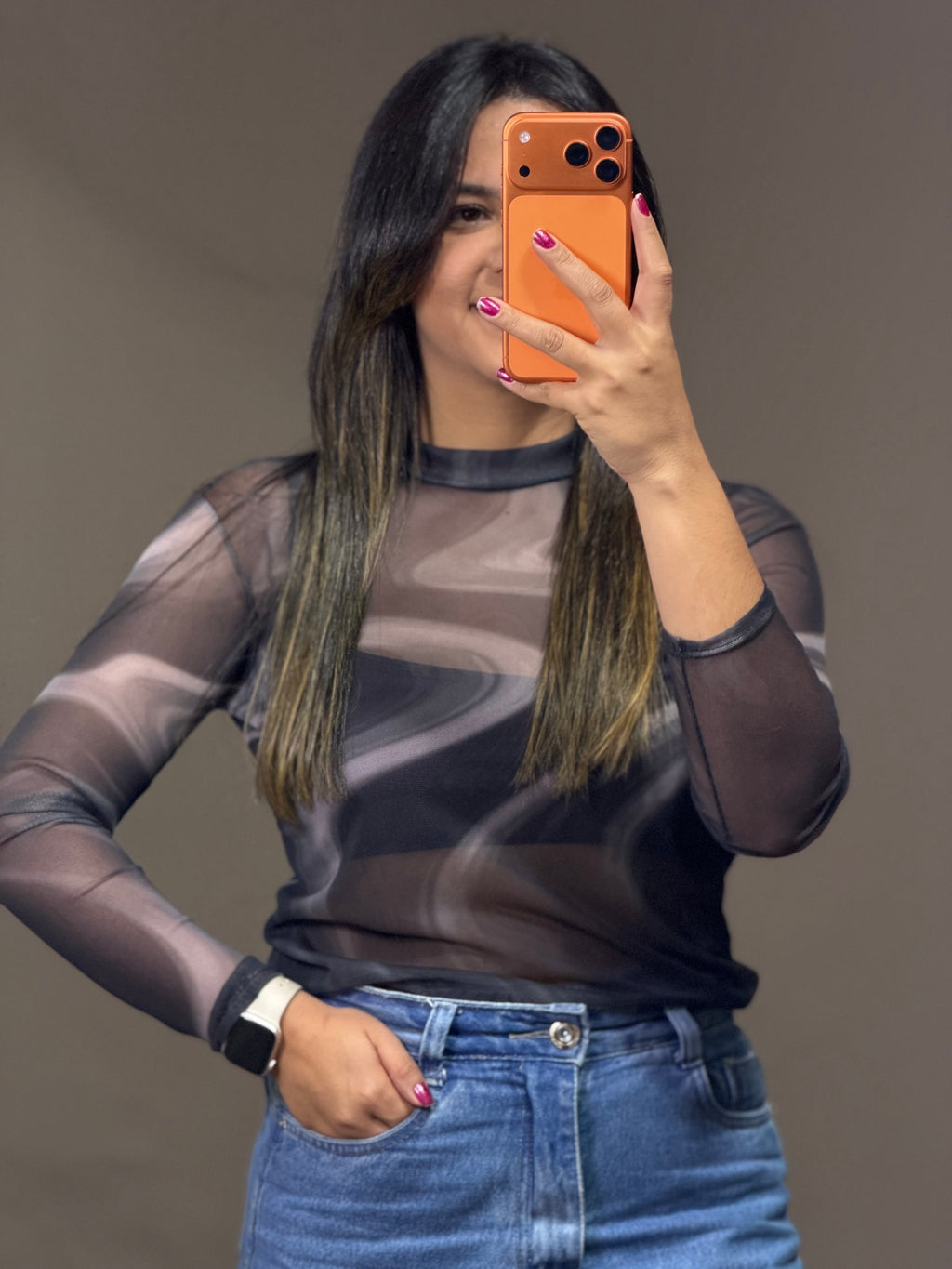 BLUSA TULE MANGA COMPRIDA