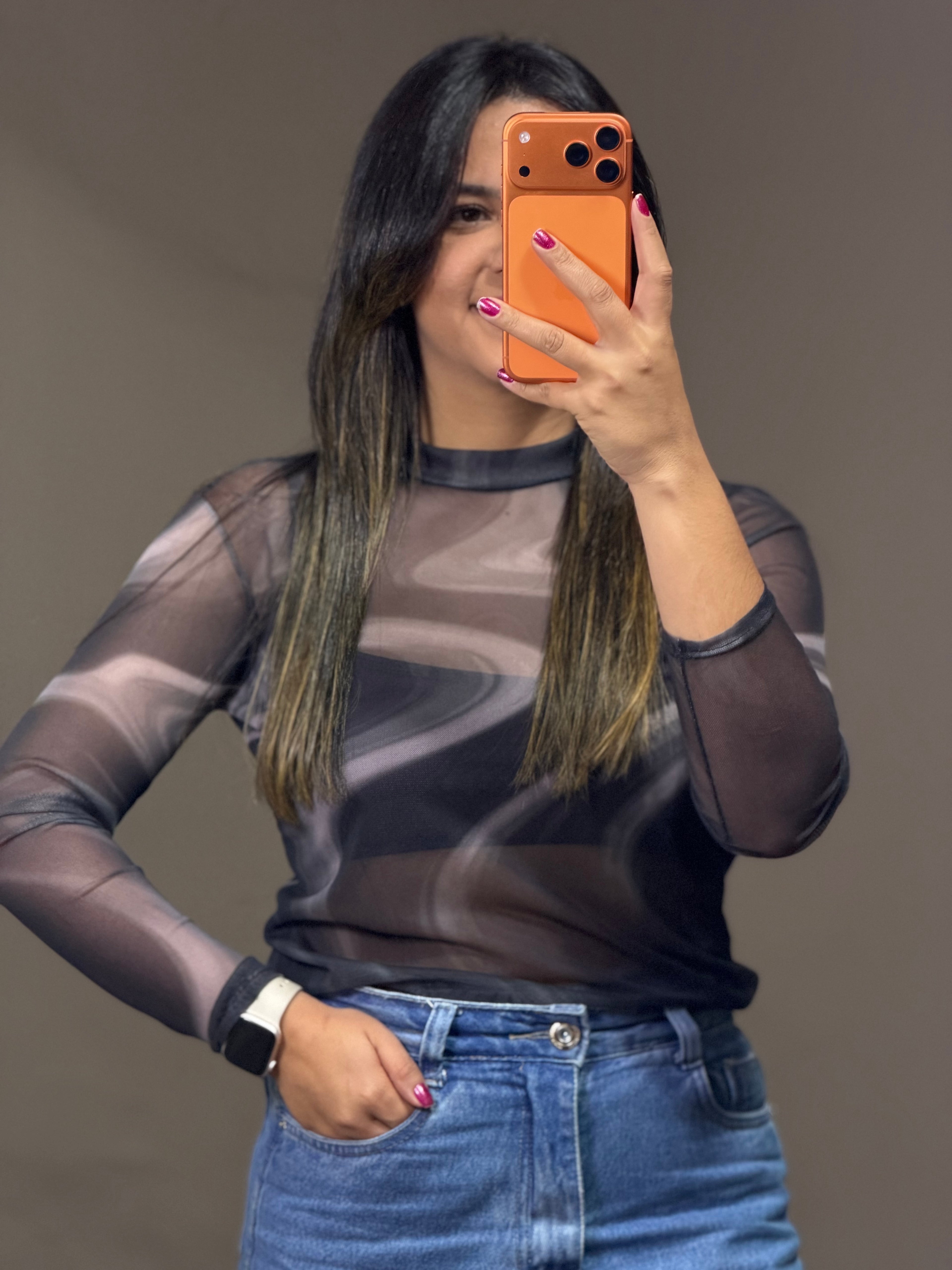 BLUSA TULE MANGA COMPRIDA