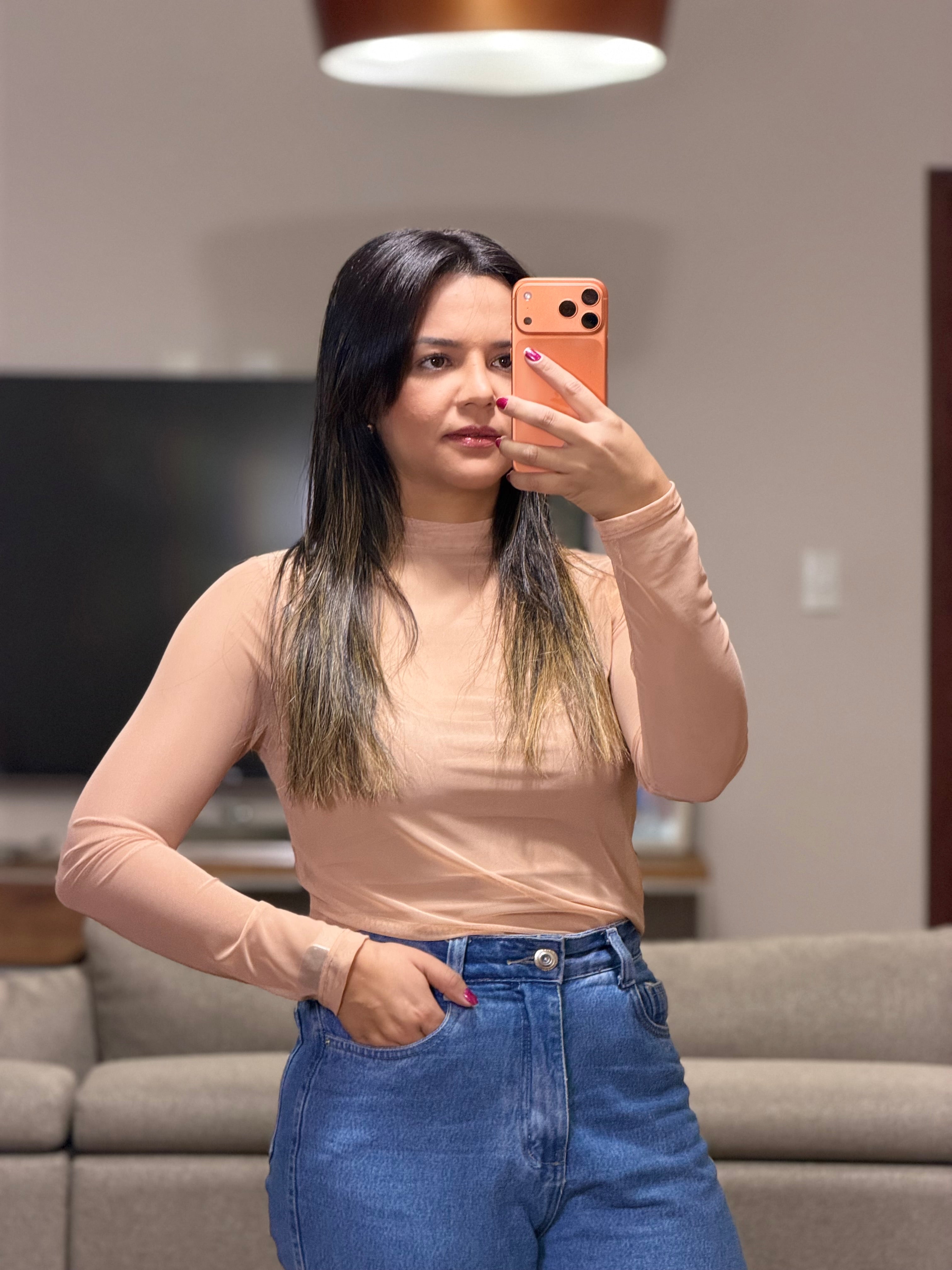 BLUSA TULE MANGA COMPRIDA