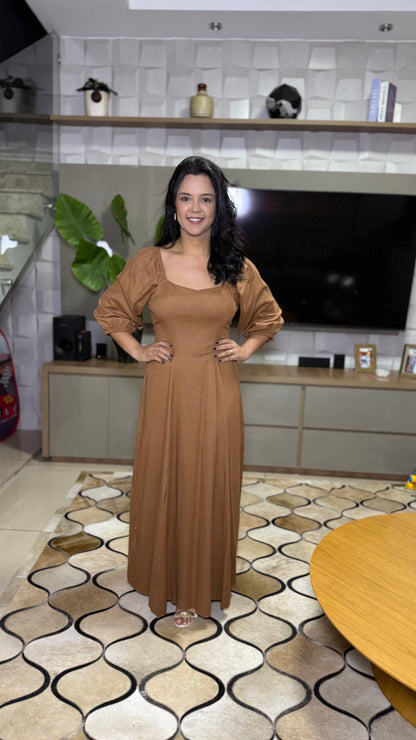 VESTIDO OLÍVIA MARROM