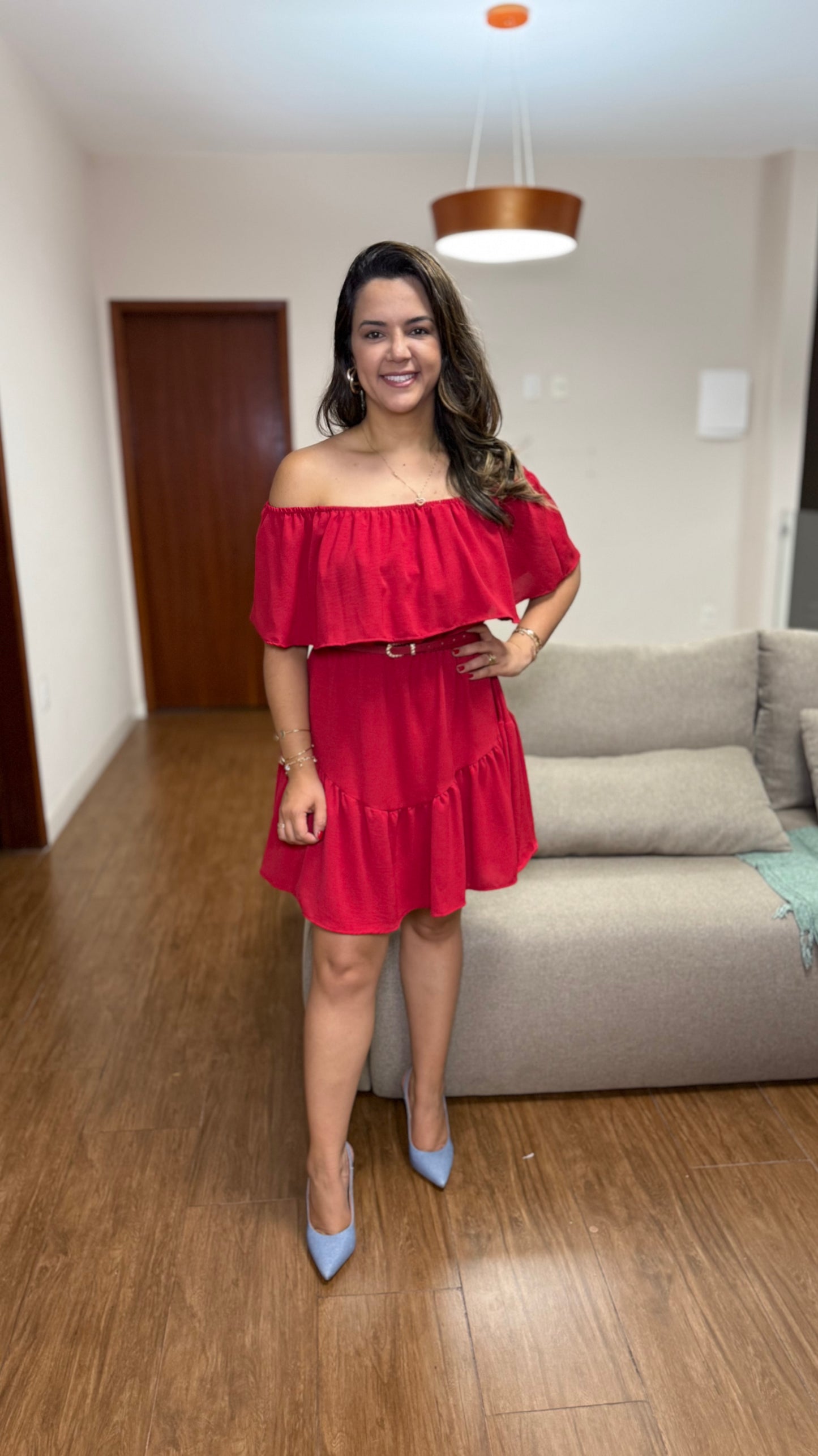 VESTIDO LIN VERMELHO