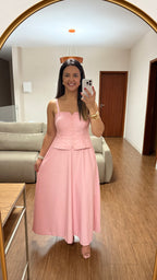 VESTIDO SERENA MIDI COM CORPETE