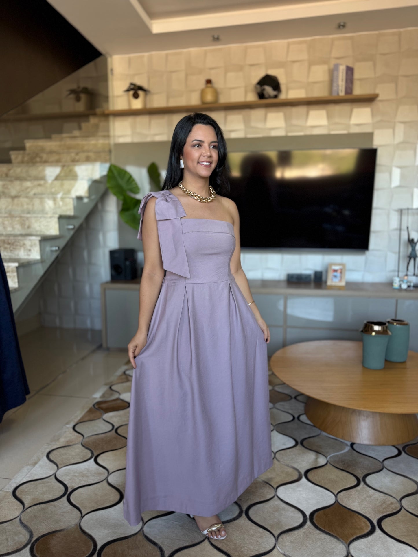 VESTIDO LAÇO LILÁS