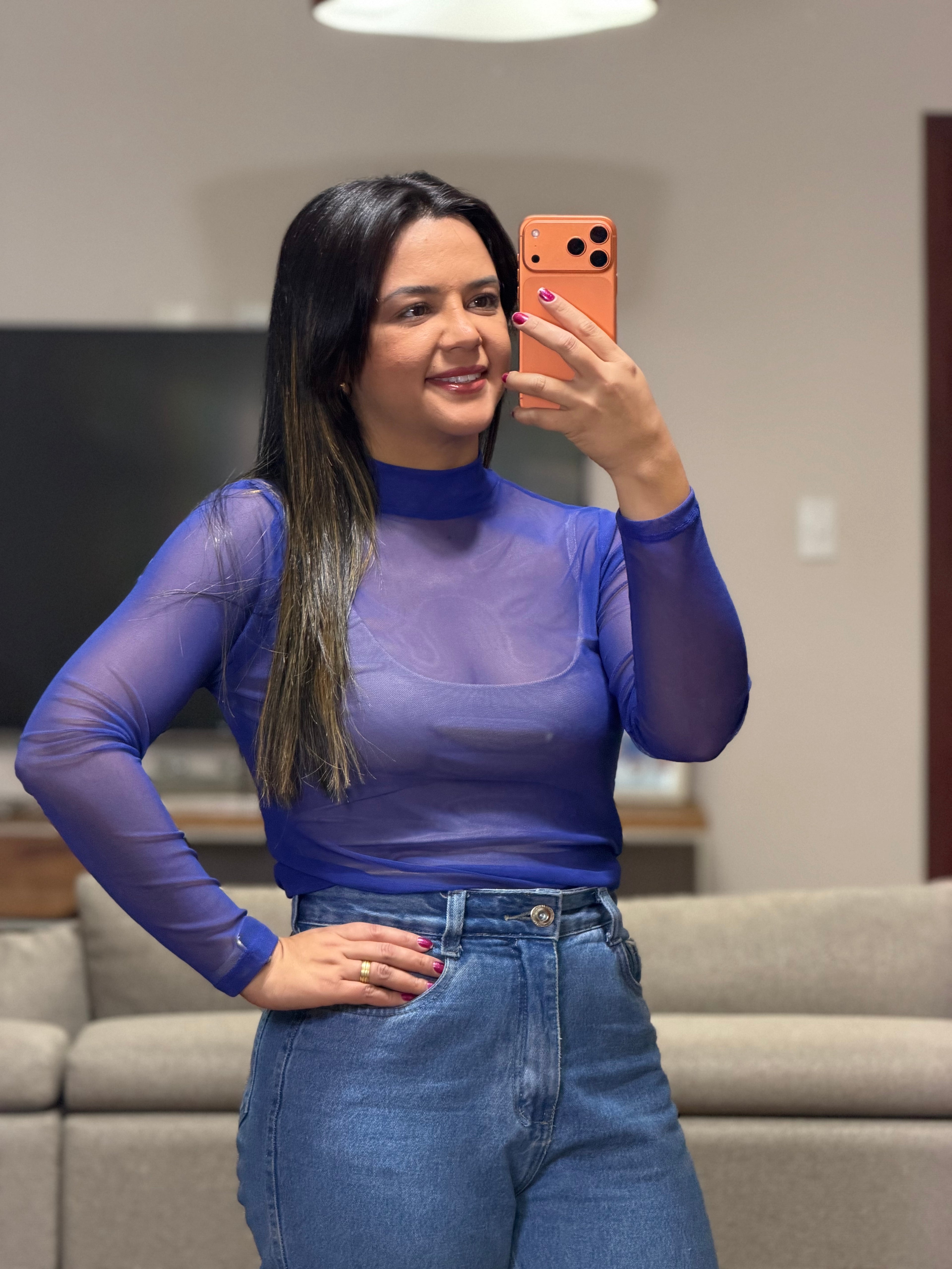 BLUSA TULE MANGA COMPRIDA