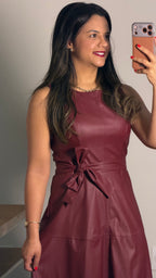VESTIDO MIDI GRISELA | COURO SOFT