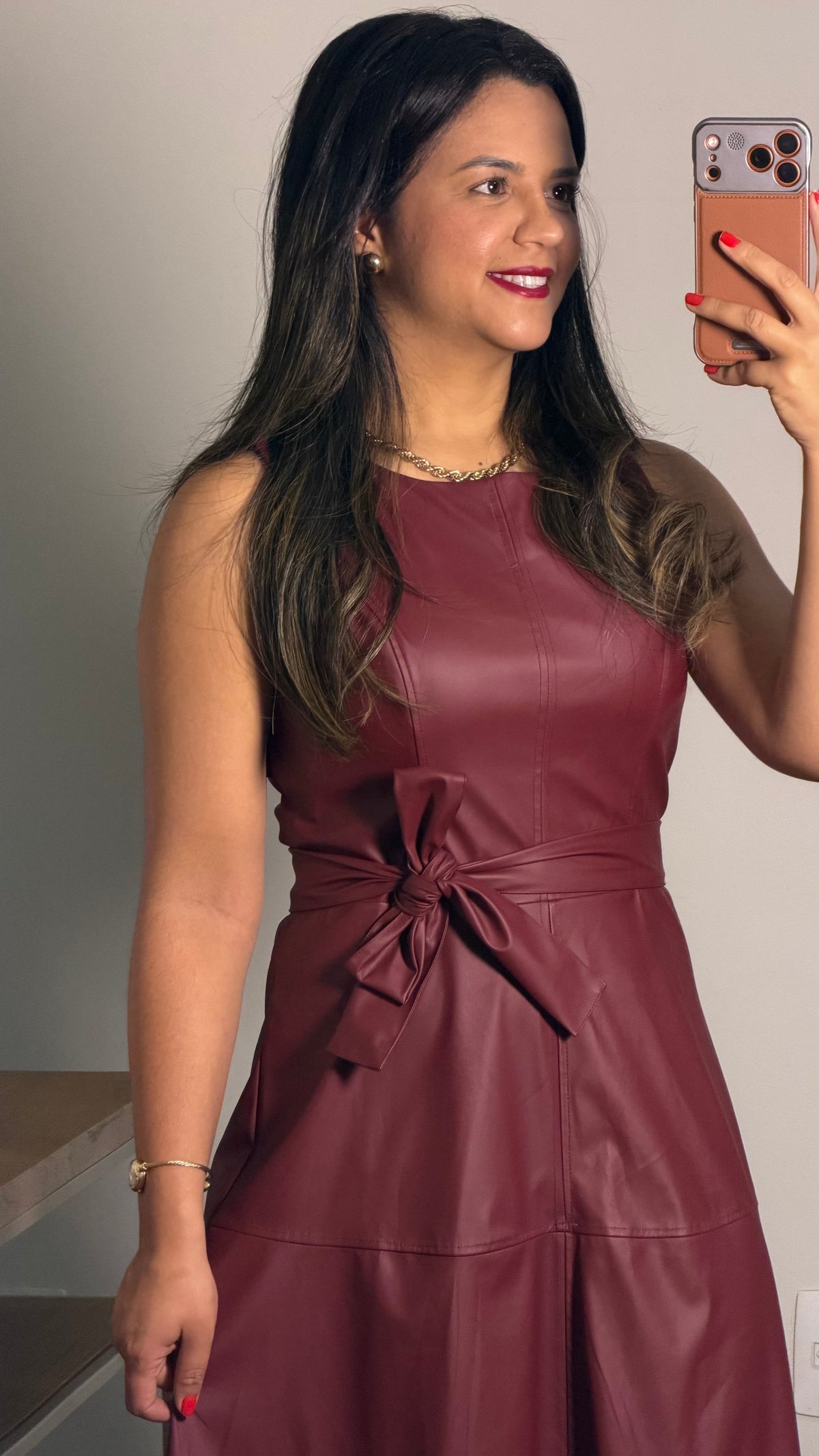 VESTIDO MIDI GRISELA | COURO SOFT