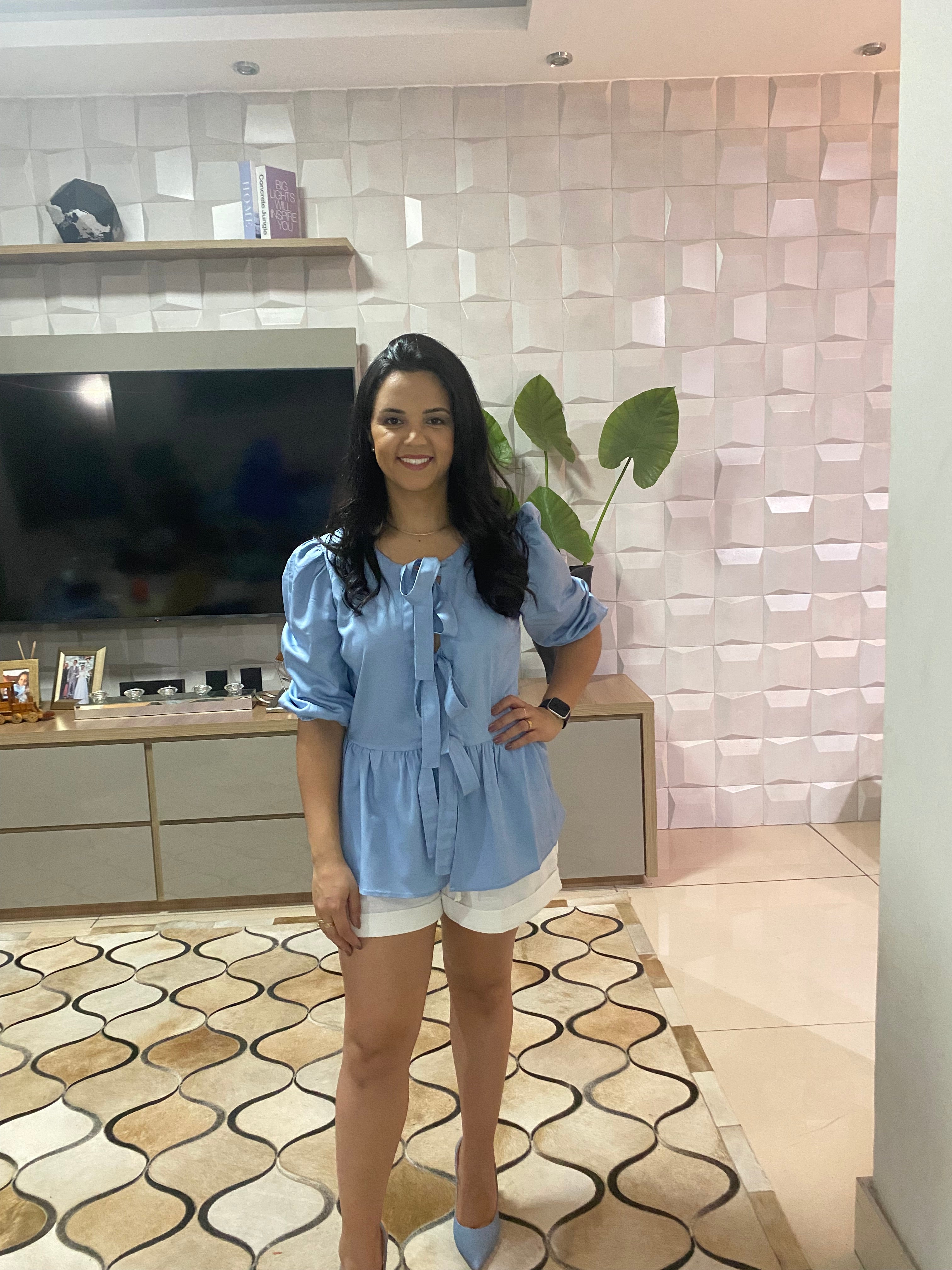 BATA AZUL COM TIRAS LARGAS