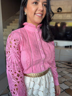 CAMISA QUEEN COM GUIPIR