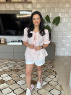 BATA LISTRADA COM TIRAS LARGAS