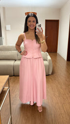 VESTIDO SERENA MIDI COM CORPETE