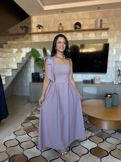 VESTIDO LAÇO LILÁS