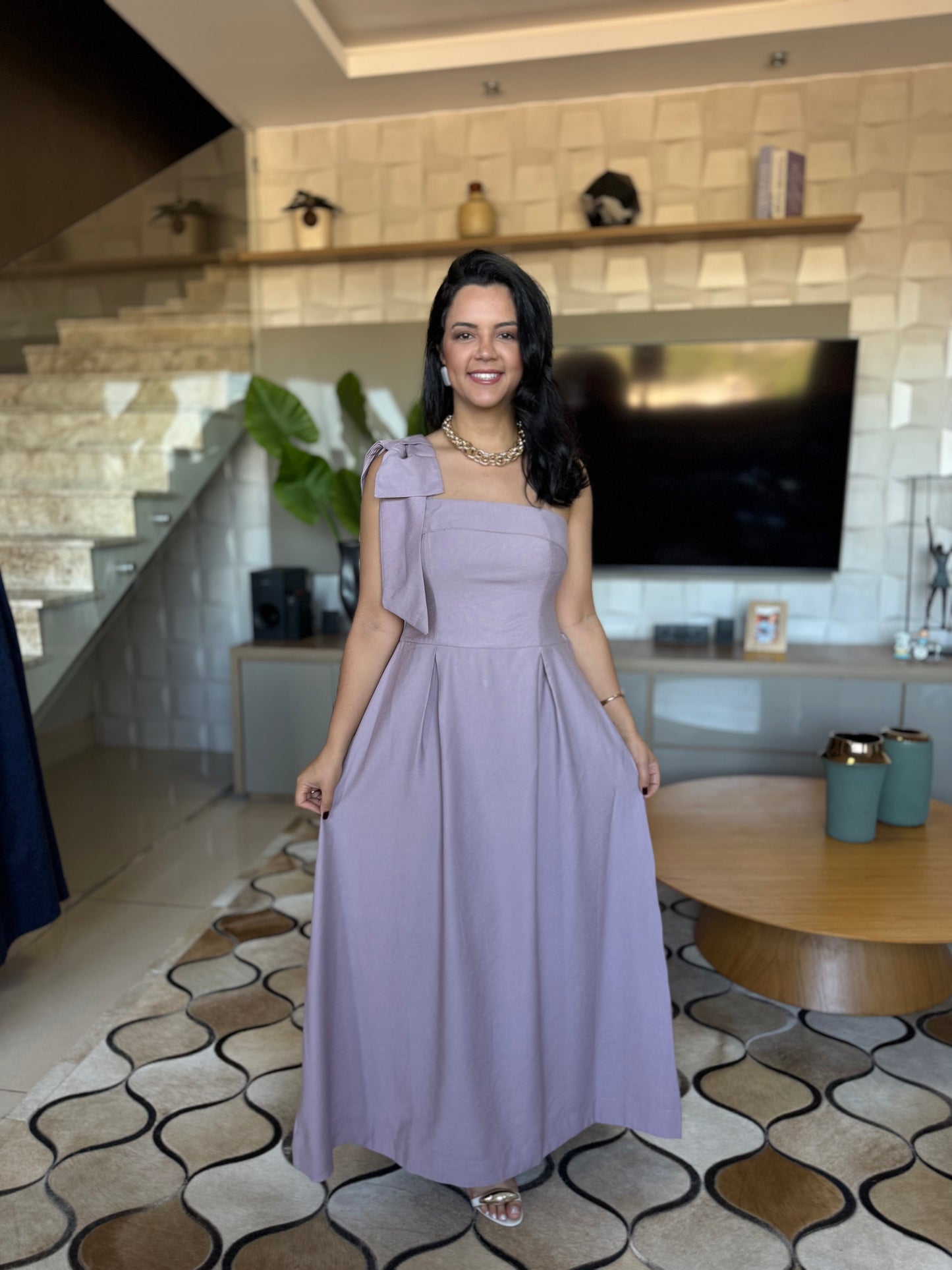 VESTIDO LAÇO LILÁS
