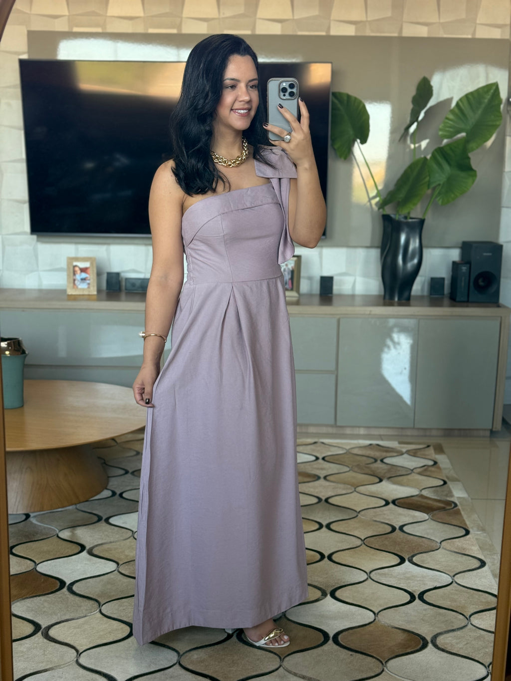 VESTIDO LAÇO LILÁS