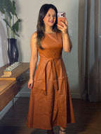 VESTIDO MIDI GRISELA | COURO SOFT