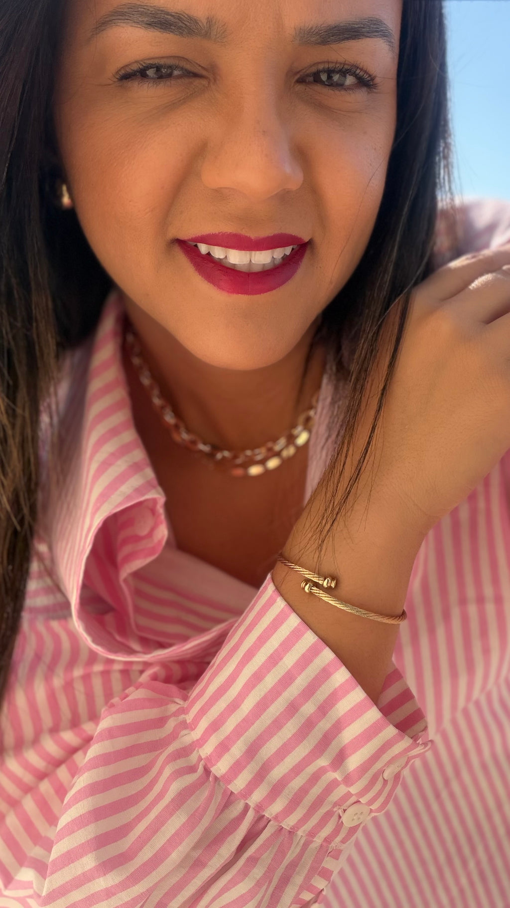 CAMISA POSITANO LISTRAS ROSA