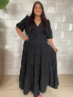 VESTIDO LONGO PRETO | 3D PLUS