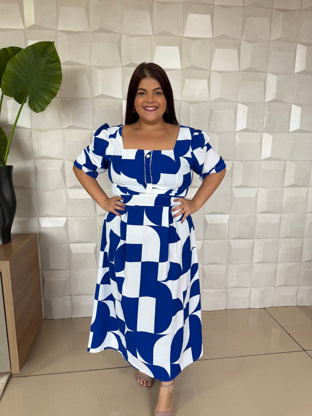 VESTIDO PHOEBE GEOMÉTRICO | PLUS