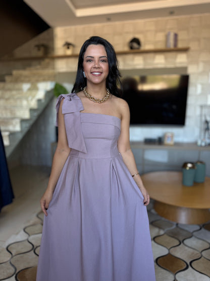 VESTIDO LAÇO LILÁS
