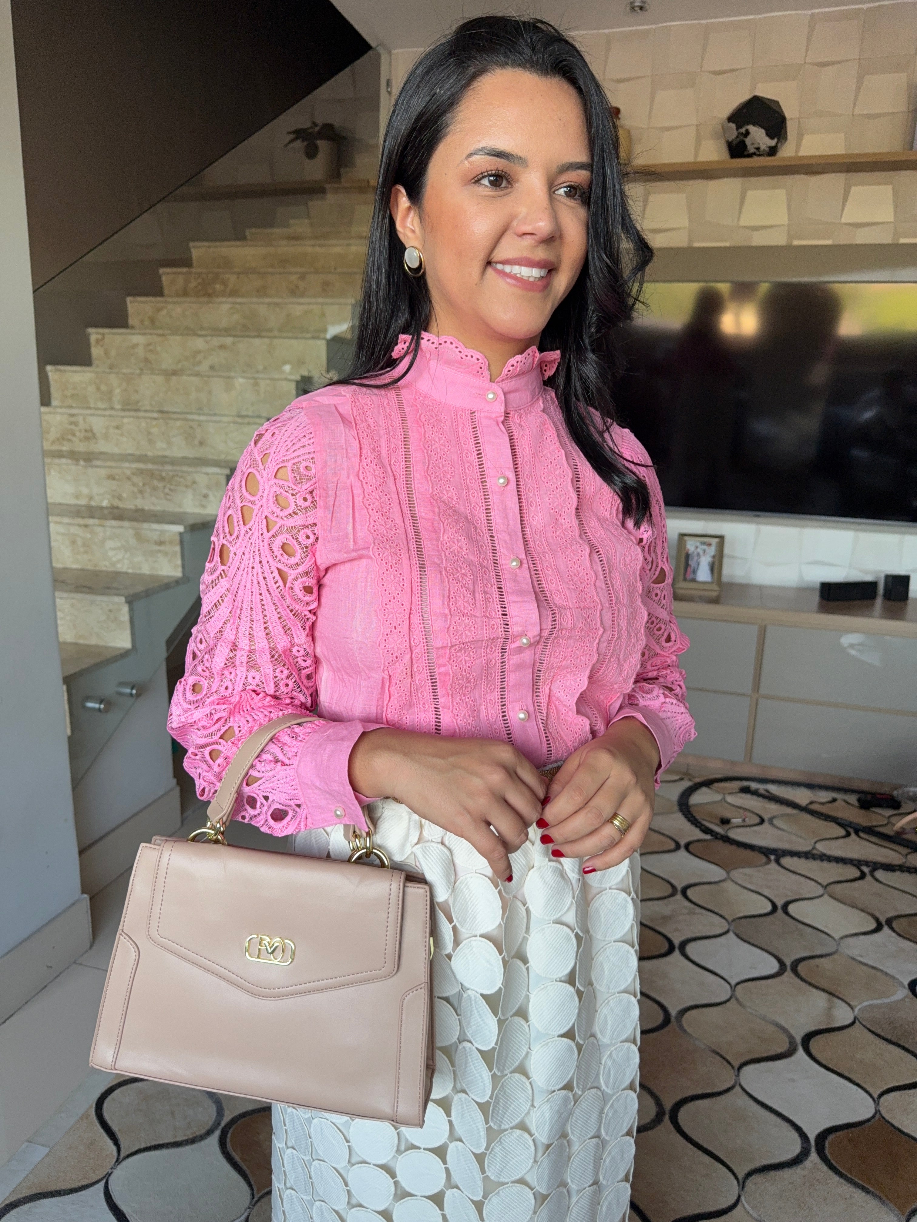 CAMISA QUEEN COM GUIPIR
