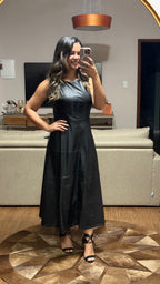 VESTIDO MIDI GRISELA | COURO SOFT