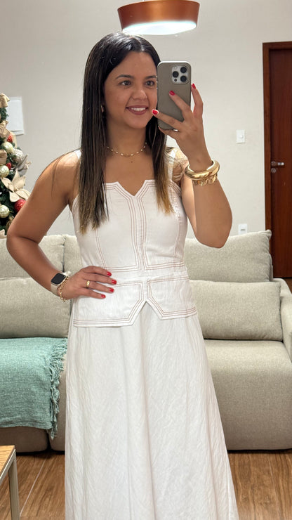 Vestido Serena Midi com Corpete