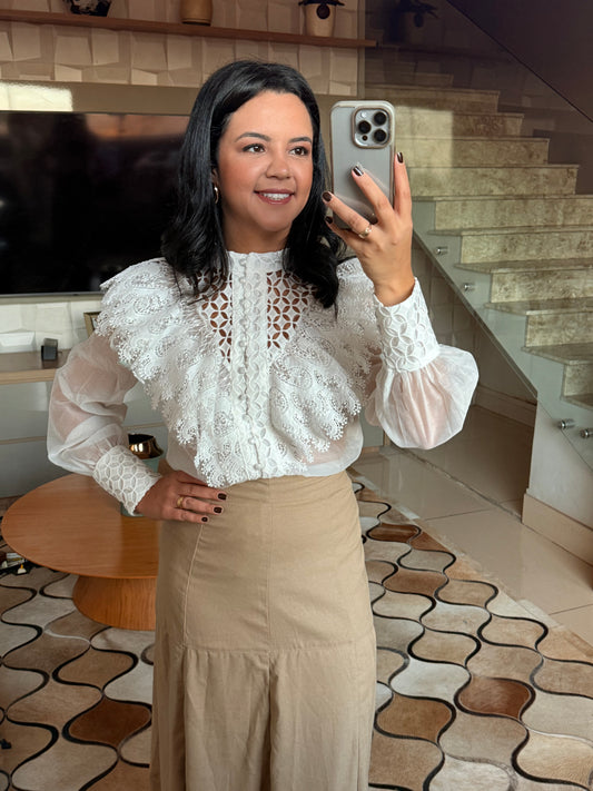 CAMISA CARINA EM GUIPIR