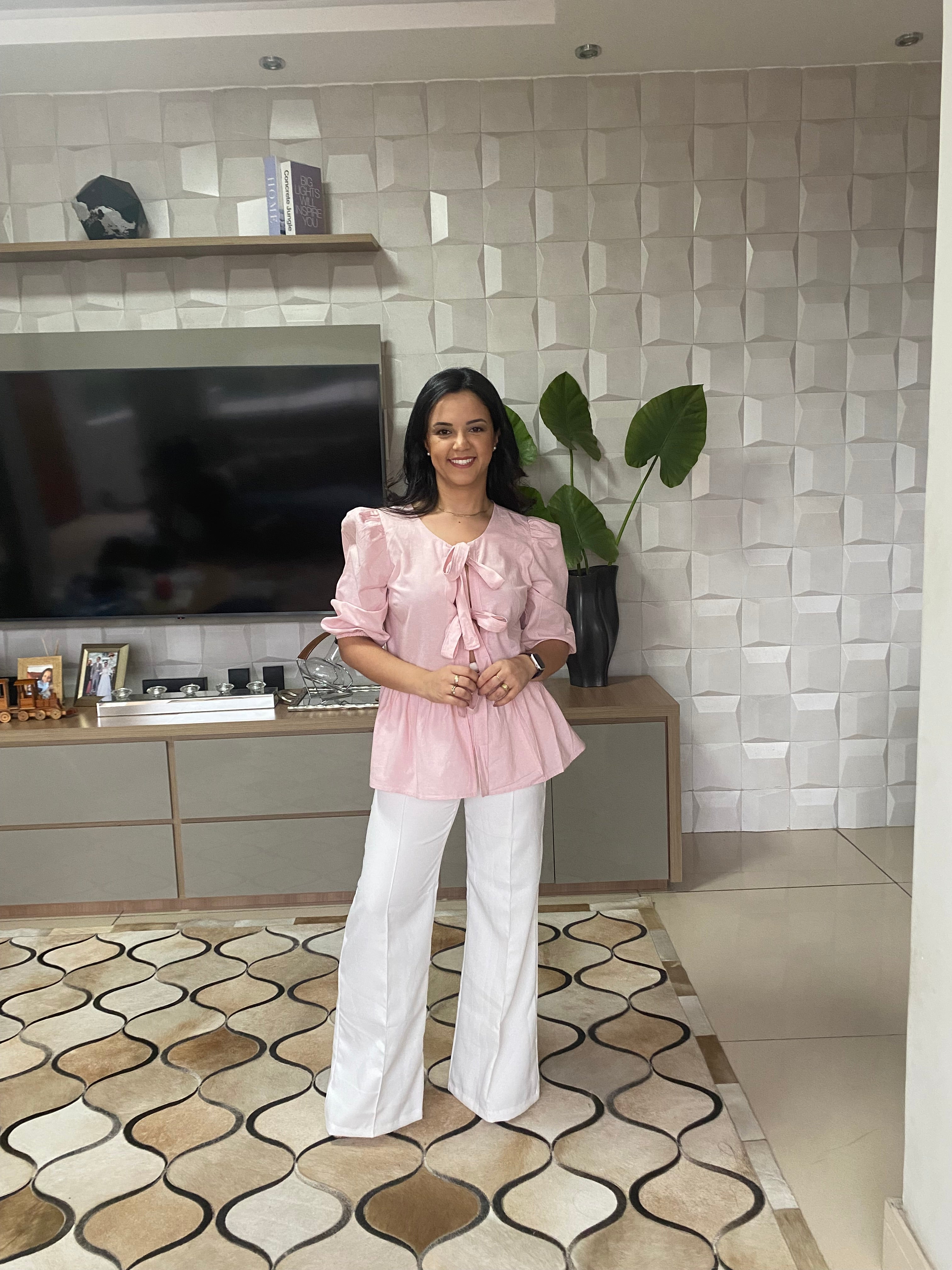 BATA ROSÉ COM TIRAS LARGAS