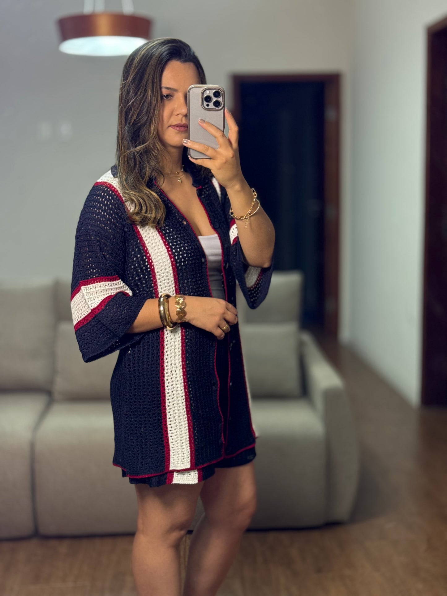 CONJUNTO MIKA MARINHO EM TRICÔ