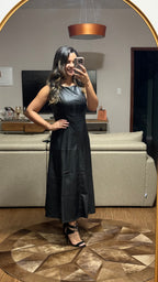 VESTIDO MIDI GRISELA | COURO SOFT