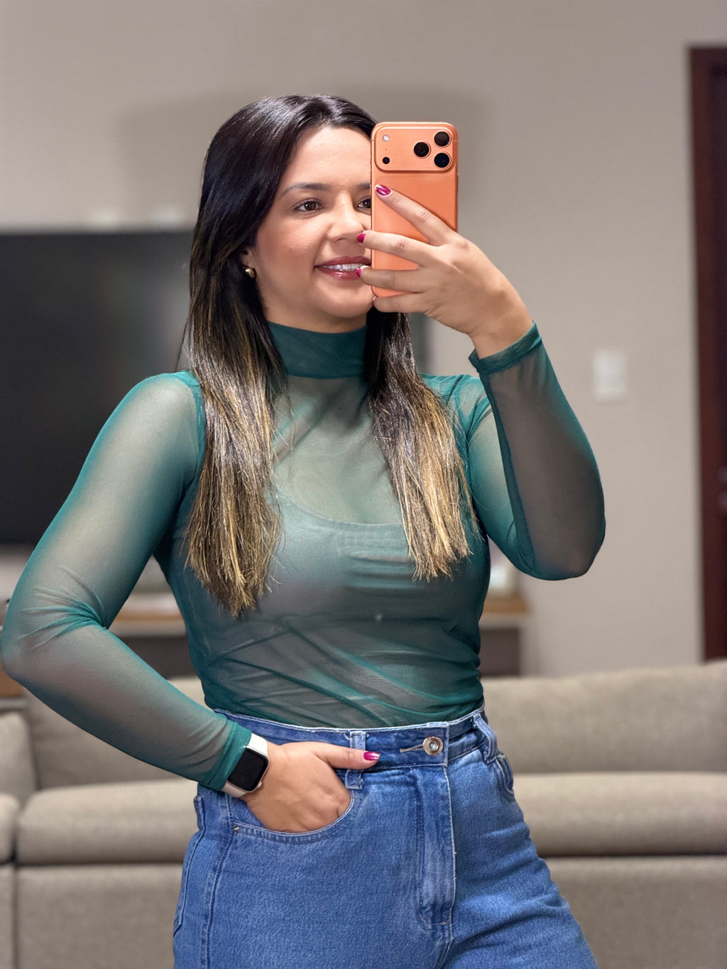 BLUSA TULE MANGA COMPRIDA