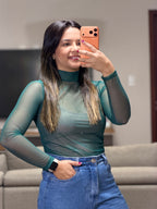 BLUSA TULE MANGA COMPRIDA