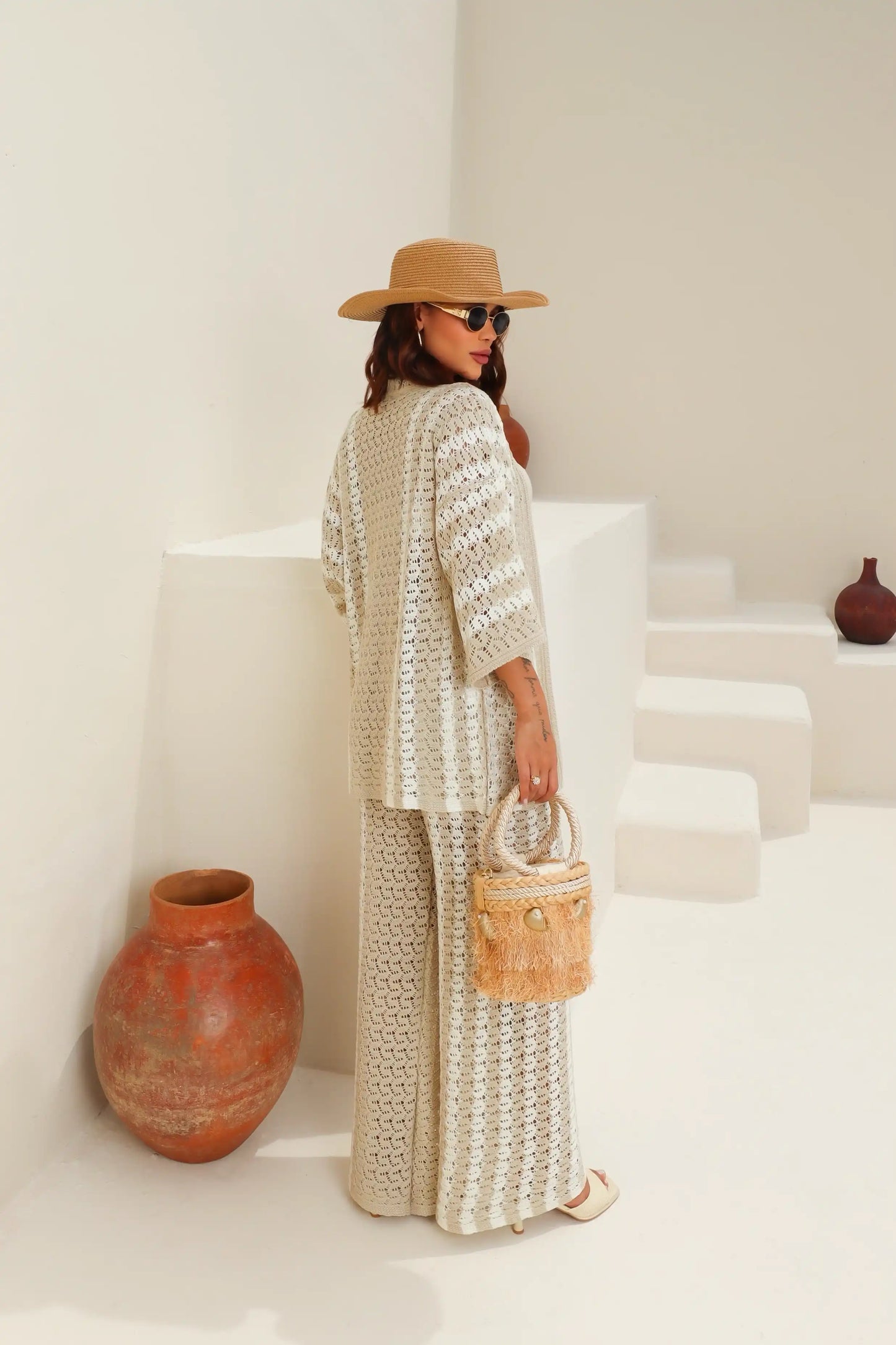 Conjunto Taiara em Tricô Vazado